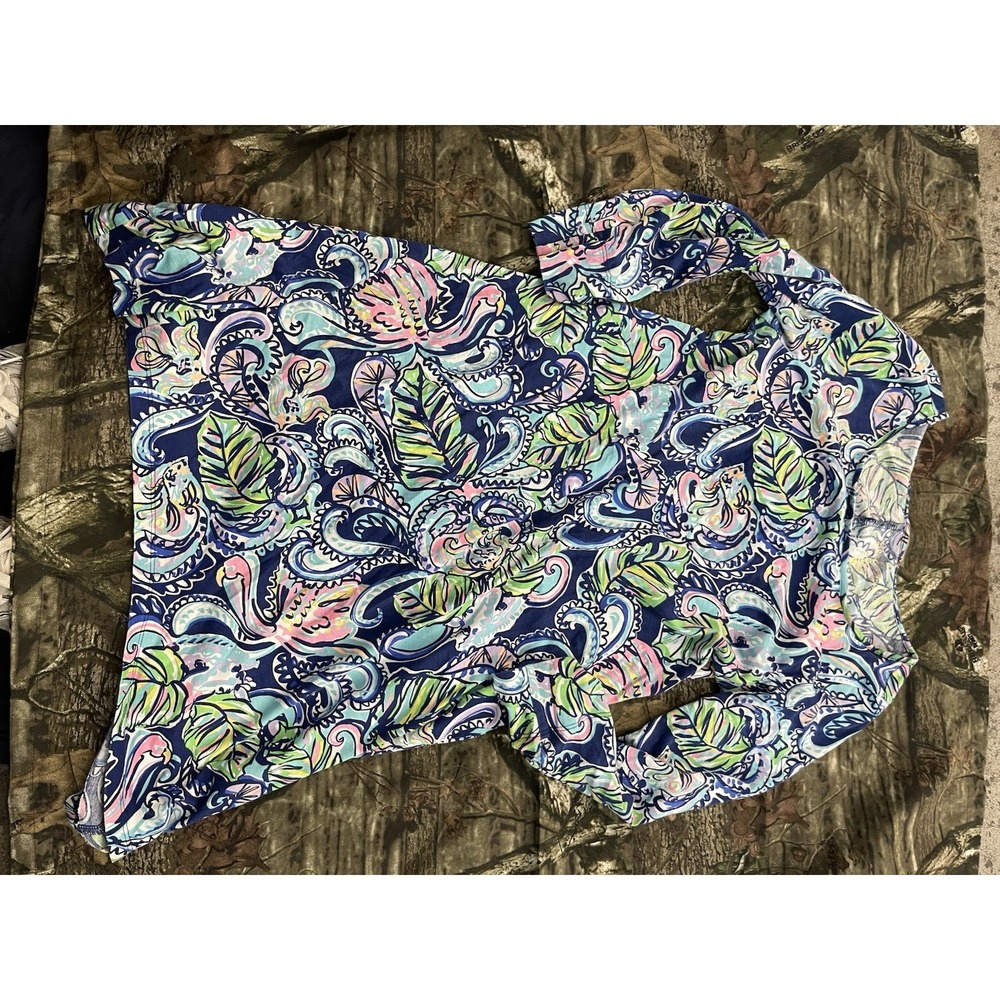 Lilly Pulitzer Edna Swing Shift dress Sz M Hanging with Fronds Print H66
